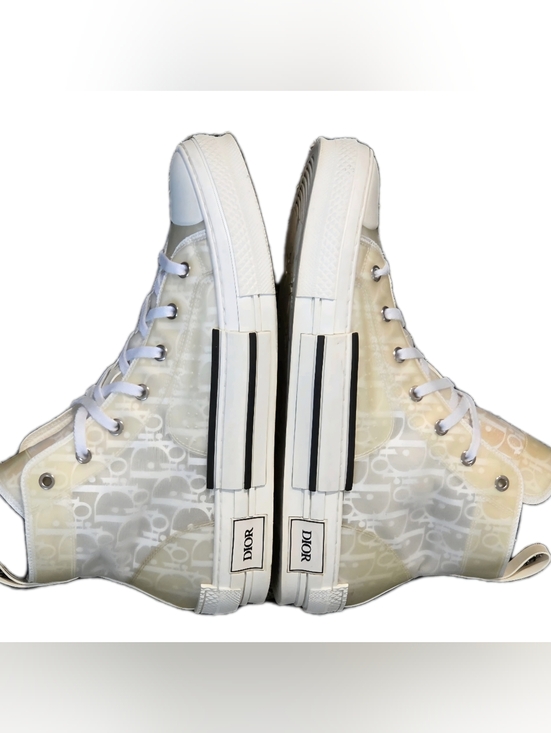 DIOR B23 League High-Top Sneaker White and Cream Dior Canvas EU 42 US Men's Sz 9 - Picture 10 of 15